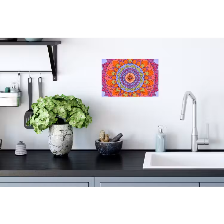 Mandala - Cirkel - Abstract - Kleurrijk - Patroon Muursticker klein -keuken