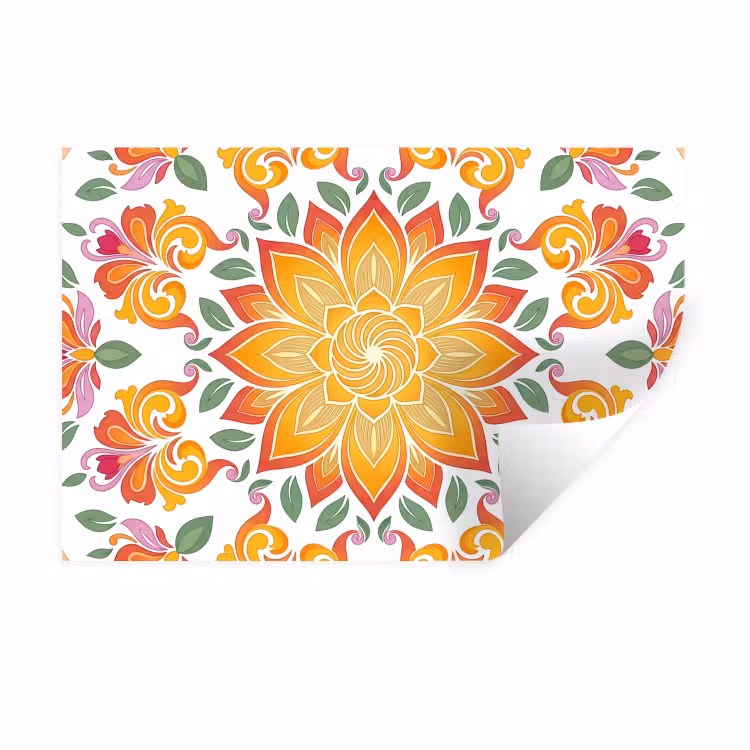Mandala - Bloemen - Decoratie - Kleurrijk - Abstract Muursticker klein -3d