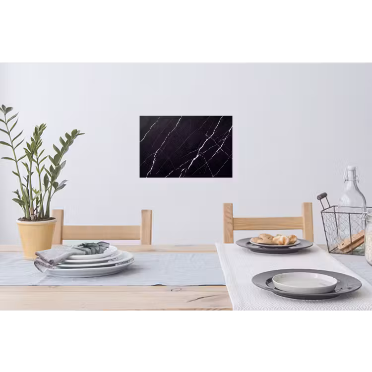 Marmer - Patroon - Abstract - Modern - Zwart Muursticker klein -eettafel