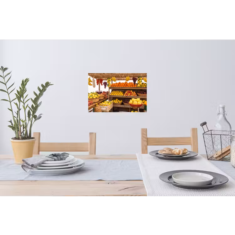 Wall Sticker - Market Stall - Fruit - Fresh - Marktkraam - Fruit - Vers Muursticker klein