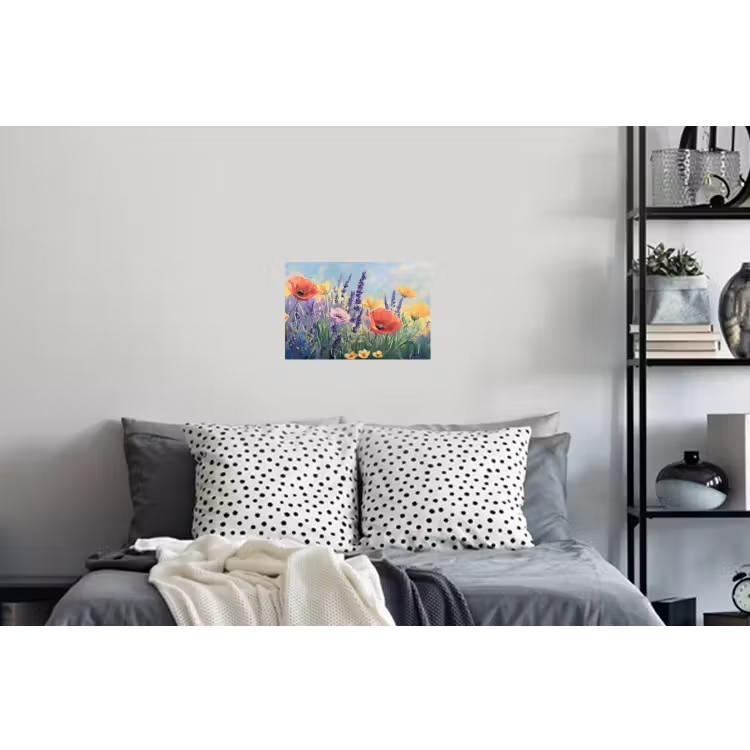 Weide - Bloemen - Kleurrijk Muursticker klein -slaapkamer