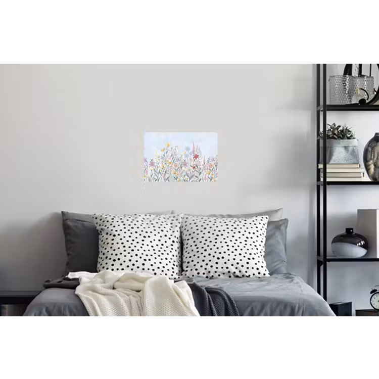 Weidebloemen - Illustratie - Kleurrijk Muursticker klein -slaapkamer