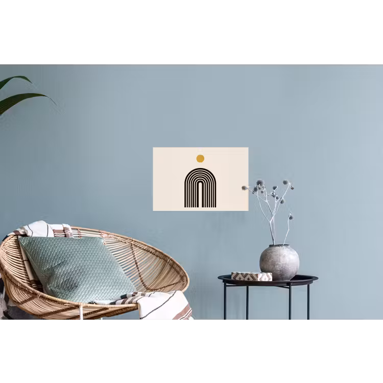 Minimalistisch - Zwarte boog - Gouden cirkel Muursticker klein -plant