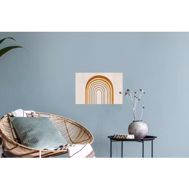 Minimalistisch - Boog - Lijnen - Beige Muursticker klein -plant