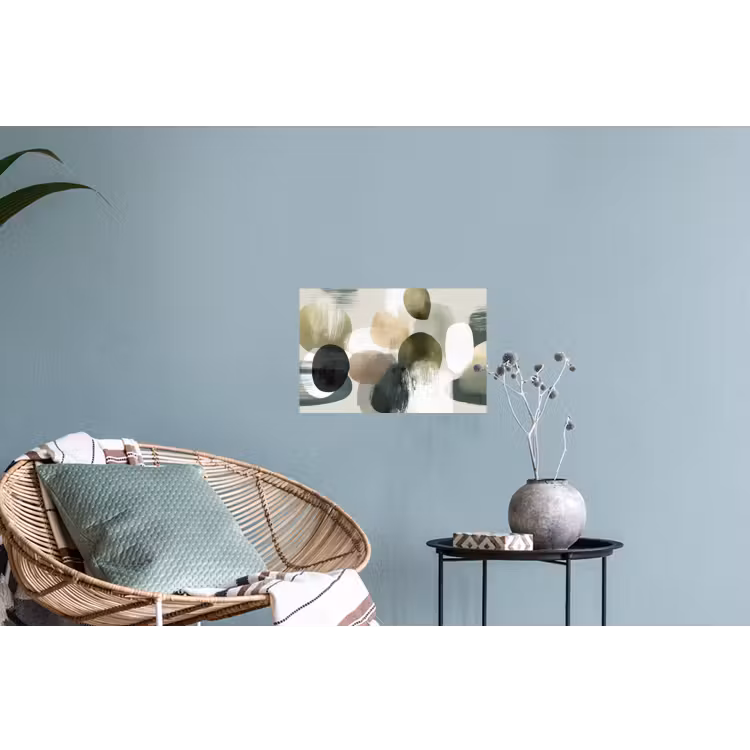 Minimalistisch - Cirkels - Penseelstreken - Beige Muursticker klein -plant