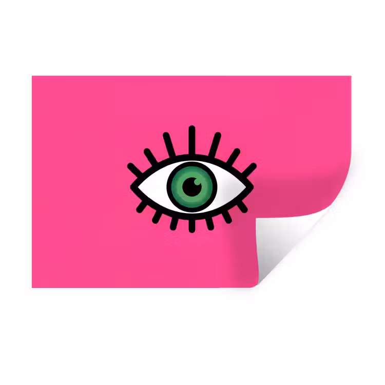 Minimalistisch - Oog - Roze Muursticker klein -3d