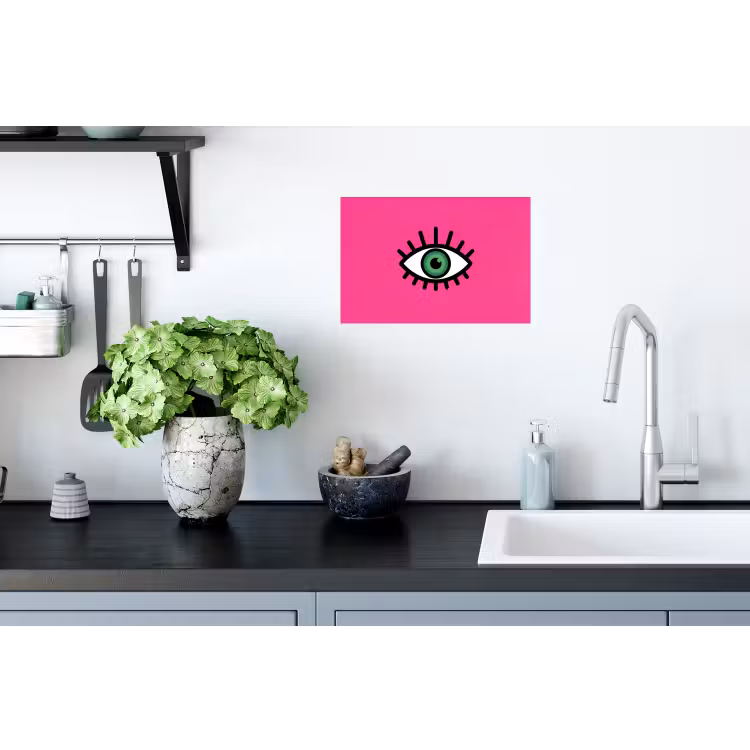 Minimalistisch - Oog - Roze Muursticker klein -keuken