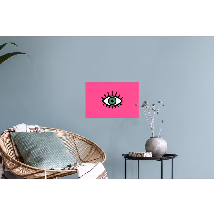 Minimalistisch - Oog - Roze Muursticker klein -plant