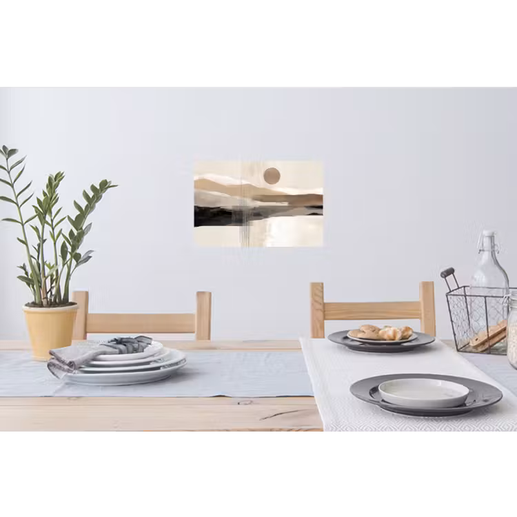 Minimalistisch - Landschap - Dimensie Muursticker klein -eettafel