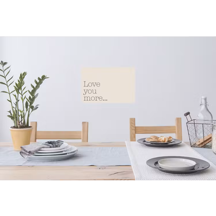Minimalistisch - Love - Beige Muursticker klein -eettafel