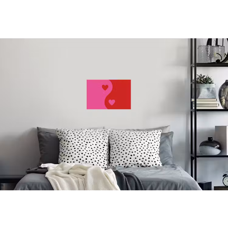 Minimalistisch - Rood - Roze - Hartjes Muursticker klein -slaapkamer