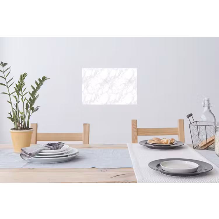 Minimalistisch - Wit - Grijze aders Muursticker klein 286 -eettafel
