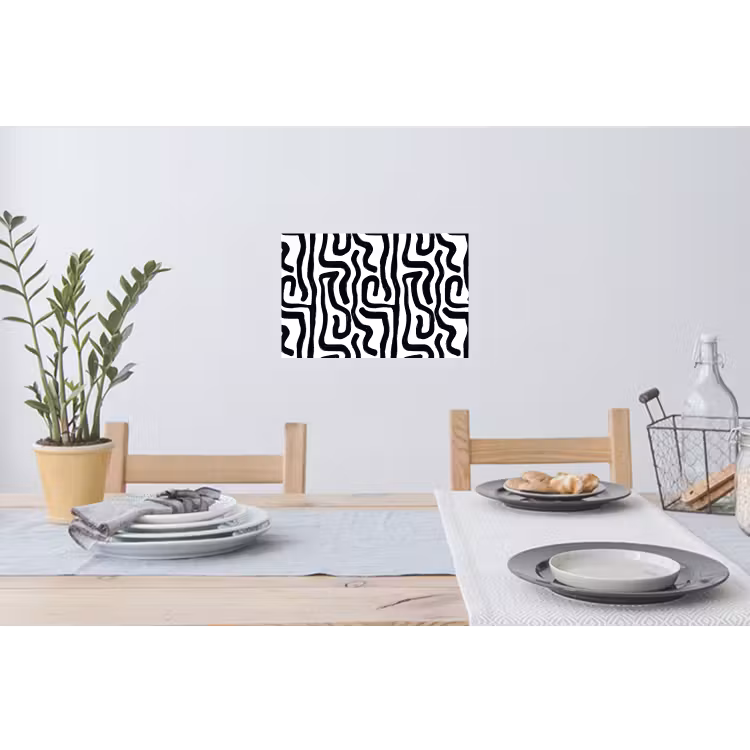 Modern - Lijnen - Zwart Muursticker klein 286 -eettafel