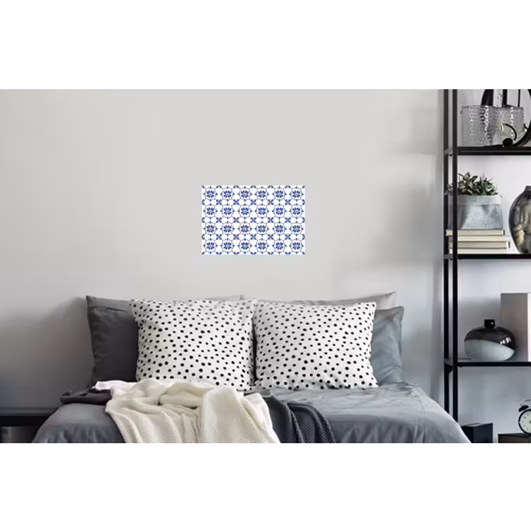 Modern - Patroon - Blauw - Roze Muursticker klein 286 -slaapkamer