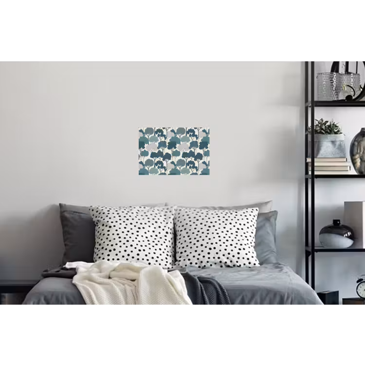 Modern - Bomen - Bos - Patroon - Blauw Muursticker klein 286 -slaapkamer
