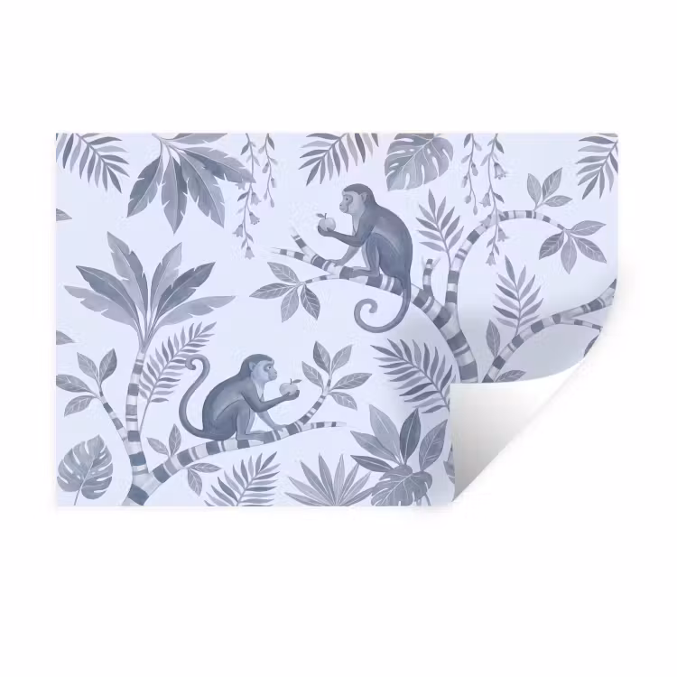 Aap - Boom - Bladeren - Jungle - Illustratie Muursticker klein -3d