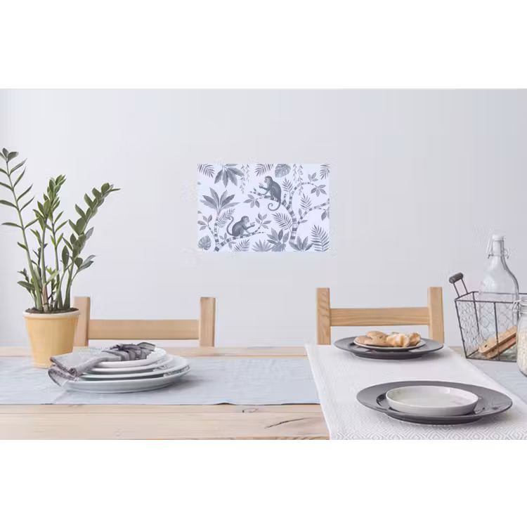Aap - Boom - Bladeren - Jungle - Illustratie Muursticker klein -eettafel