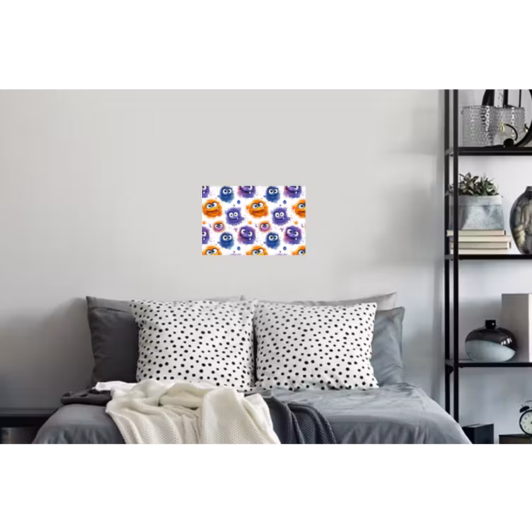 Monstertjes - Aquarel - Kleurrijk Muursticker klein 286 -slaapkamer