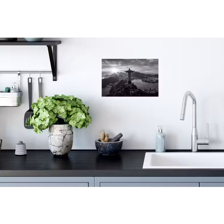 Monument - Stadsgezicht - Landschap - Zwart-wit Muursticker klein -keuken