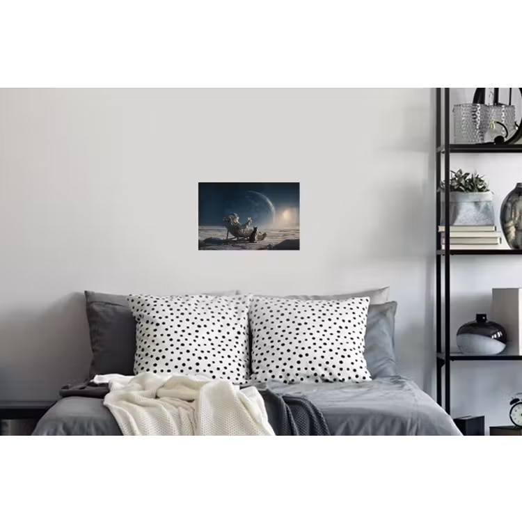 Maan - Kat - Astronaut - Ruimte Muursticker klein -slaapkamer