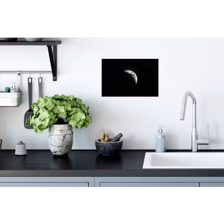Maan - Hemel - Zwart - Schaduw Muursticker klein -keuken