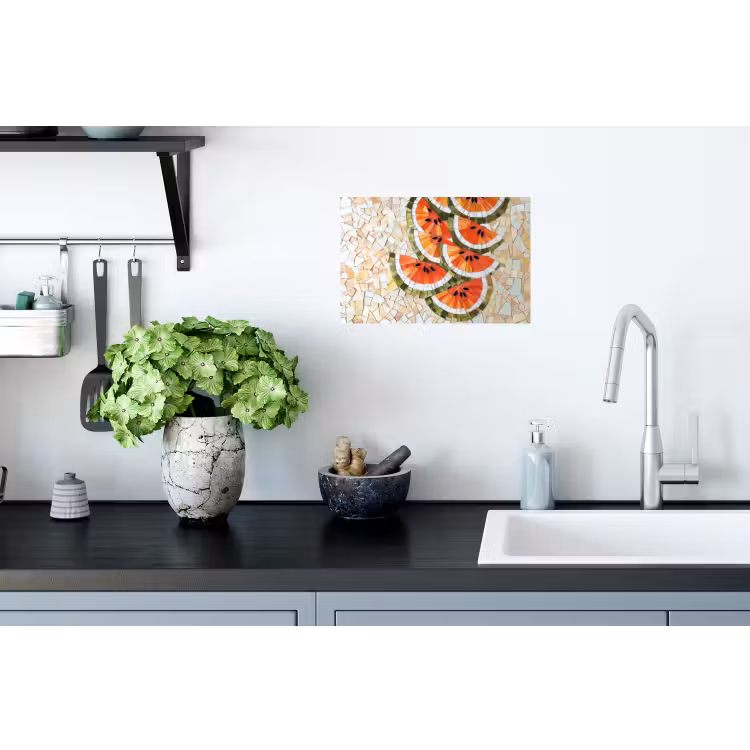 Mozaïek - Watermeloen - Rood - Pitten Muursticker klein -keuken
