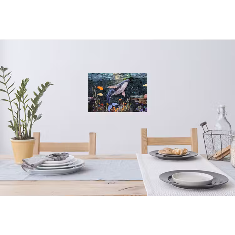 Mozaïek - Walvis - Koraal - Water Muursticker klein -eettafel