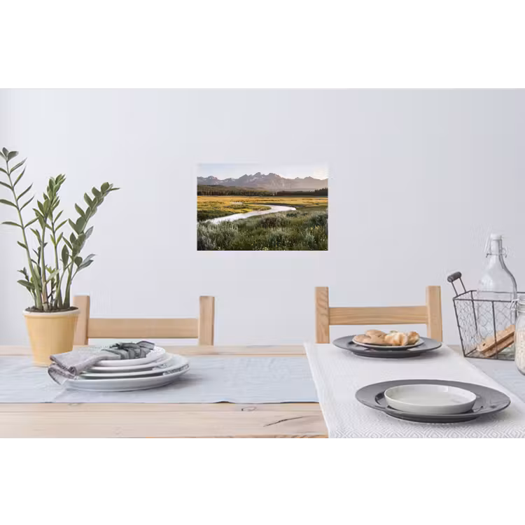 Berglandschap - Rivier - Bos Muursticker klein -eettafel