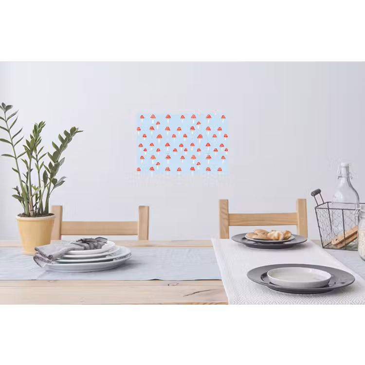 Paddenstoel -Sprookje - Blauw Muursticker klein 286 -eettafel