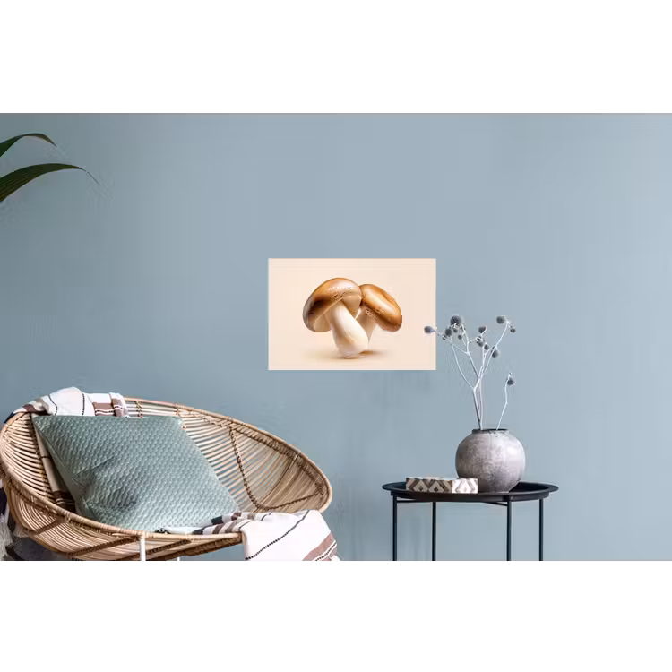 Champignons - Zacht - Beige Muursticker klein -plant