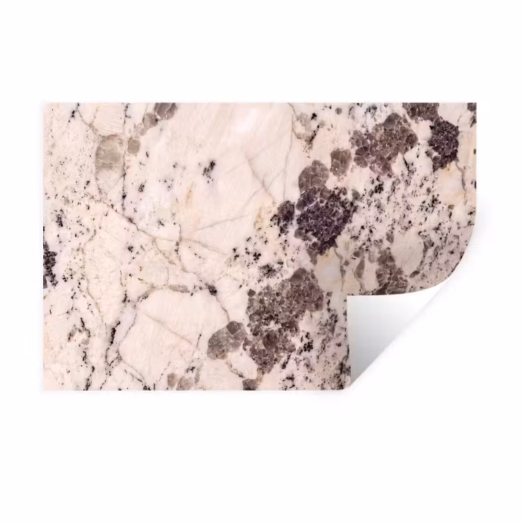 Natuursteen - Patroon - Abstract - Beige - Grijs Muursticker klein -3d