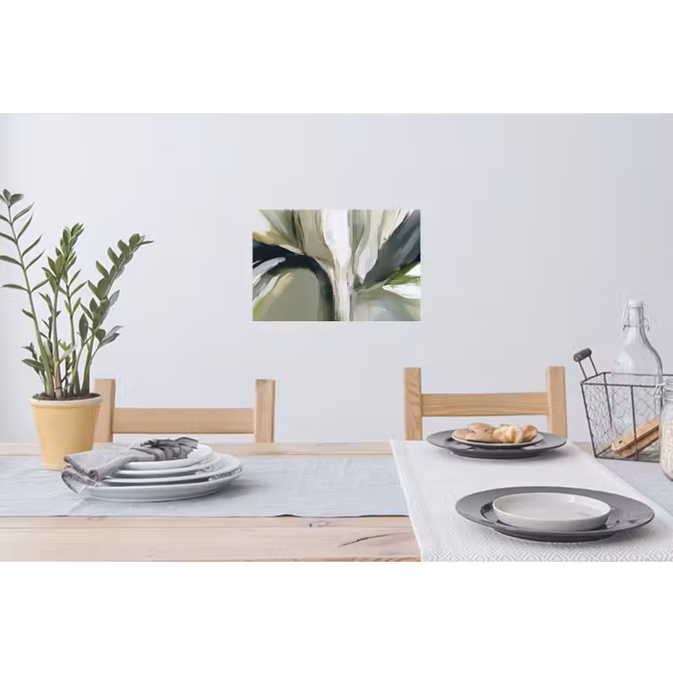 Natuur - Abstract - Groen - Penseelstreken Muursticker klein -eettafel
