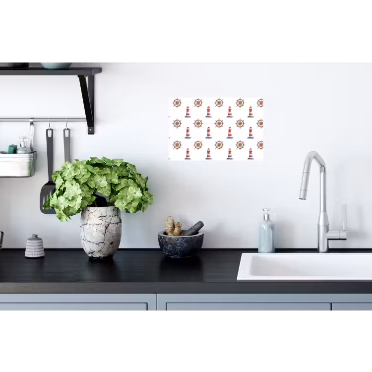 Nautisch - Klassiek - Rood Muursticker klein 286 -keuken