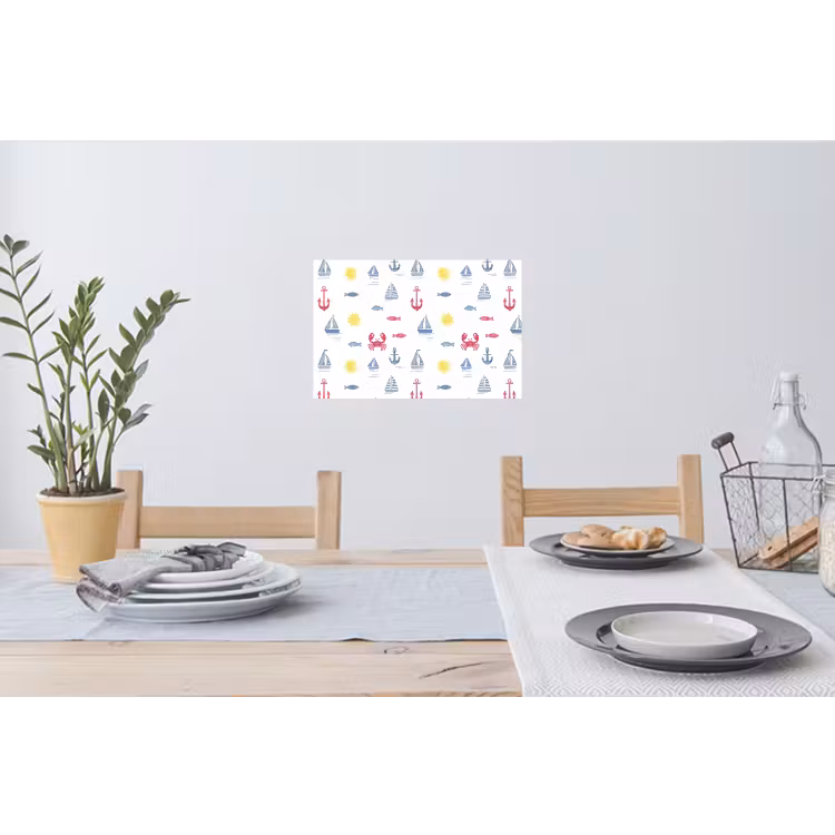 Nautisch - Illustraties - Kleurrijk Muursticker klein 286 -eettafel