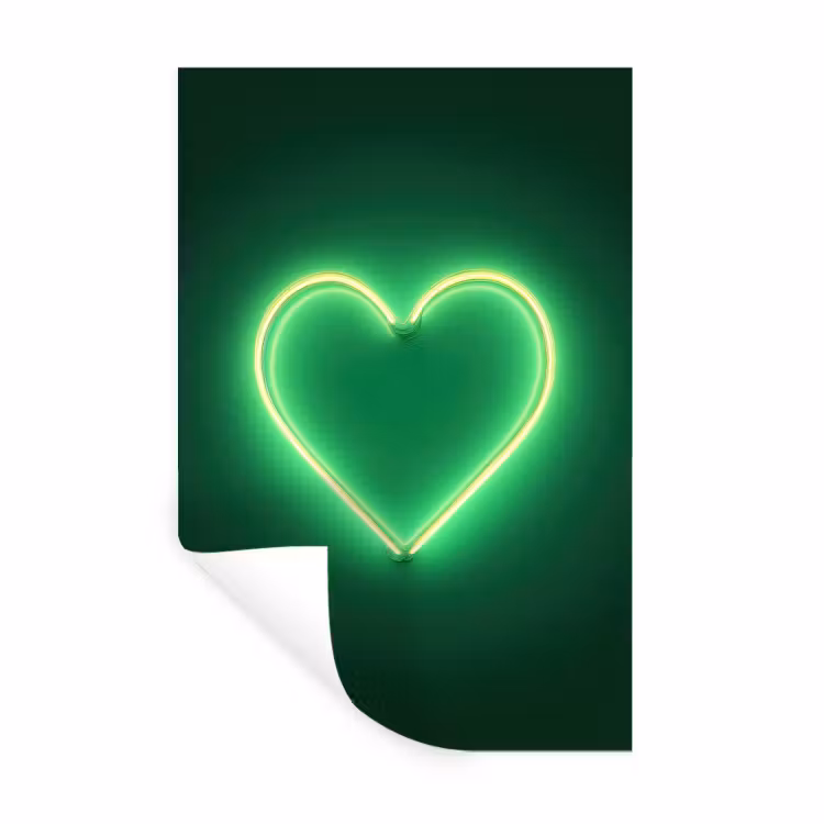 Neon - Groen - Licht Muursticker klein -3d