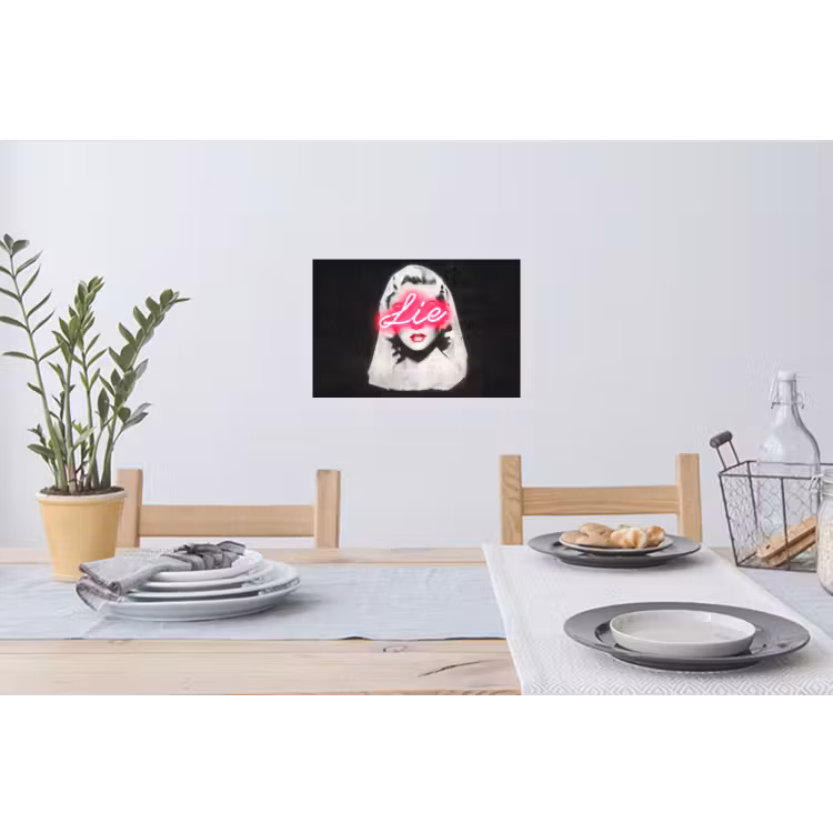 Neon - Letters - Vintage - Vrouw Muursticker klein -eettafel