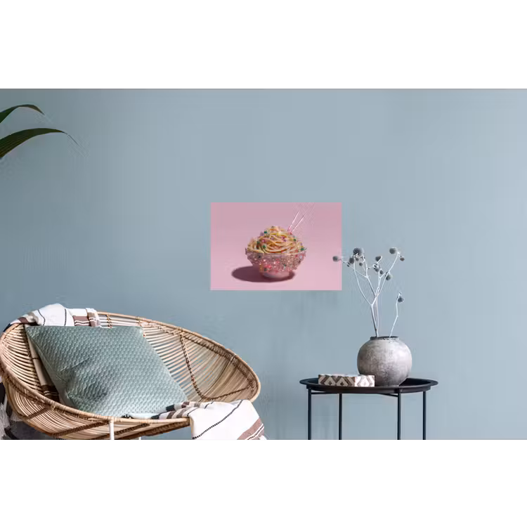 Noodles - Edelstenen - Stokjes - Roze Muursticker klein -plant