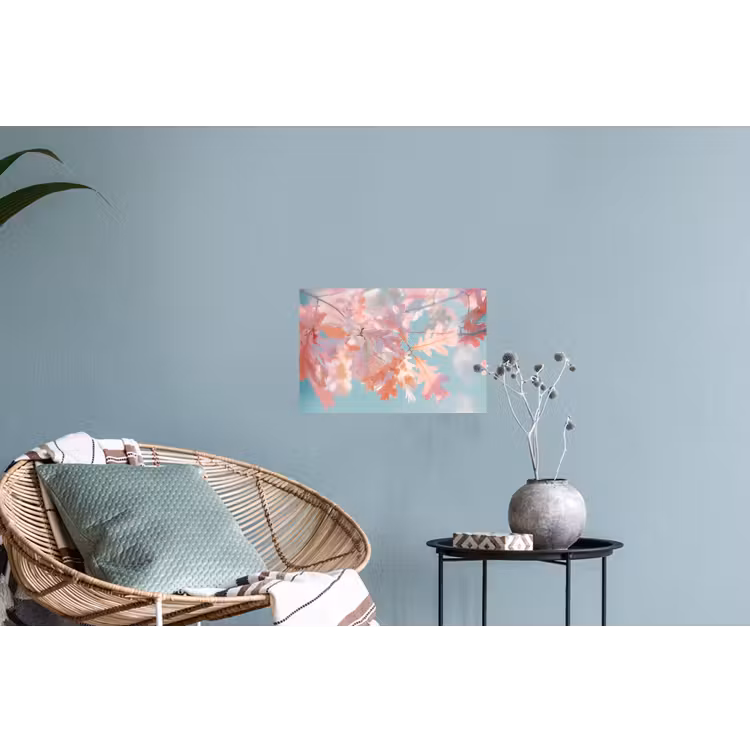 Eikenbladeren - Takken - Roze Muursticker klein -plant