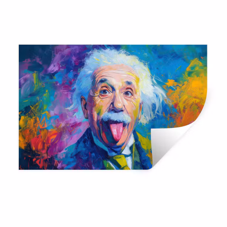 Oude man - Expressief - Kleurrijk Muursticker klein -3d