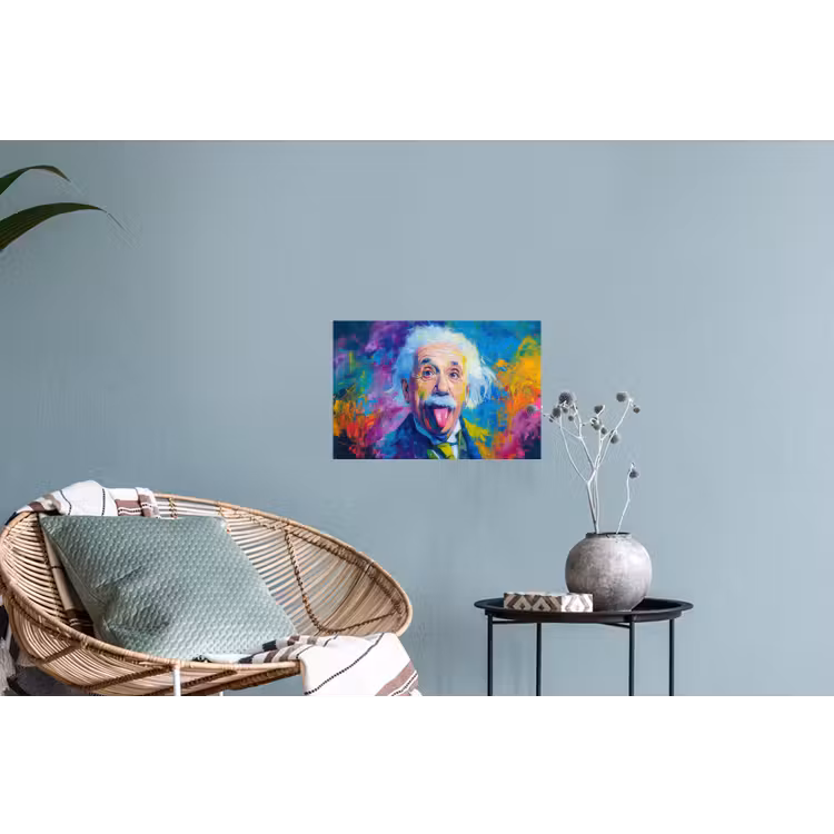 Oude man - Expressief - Kleurrijk Muursticker klein -plant