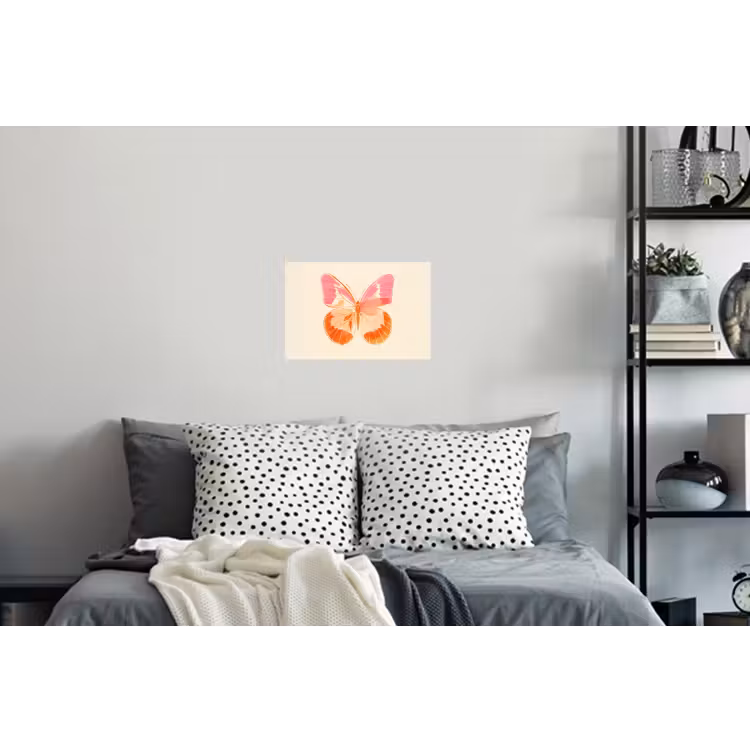 Oranje - Vlinder - Minimalistisch Muursticker klein -slaapkamer