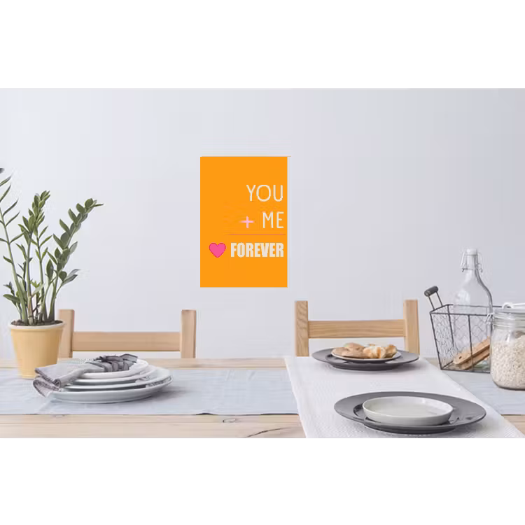 Oranje - Love - Valentijn Muursticker klein -eettafel