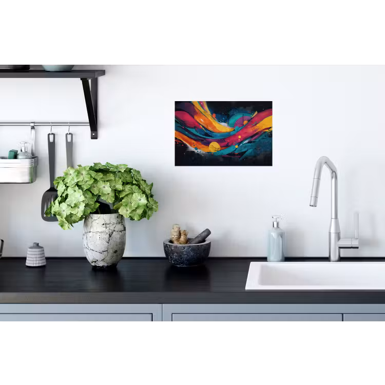 Banen - Golven - Kleurrijk - Abstract Muursticker klein -keuken