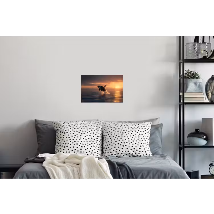 Orka - Zee - Zonsondergang Muursticker klein -slaapkamer