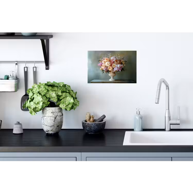 Orchidee - Boeket - Vaas - Bloemen Muursticker klein -keuken