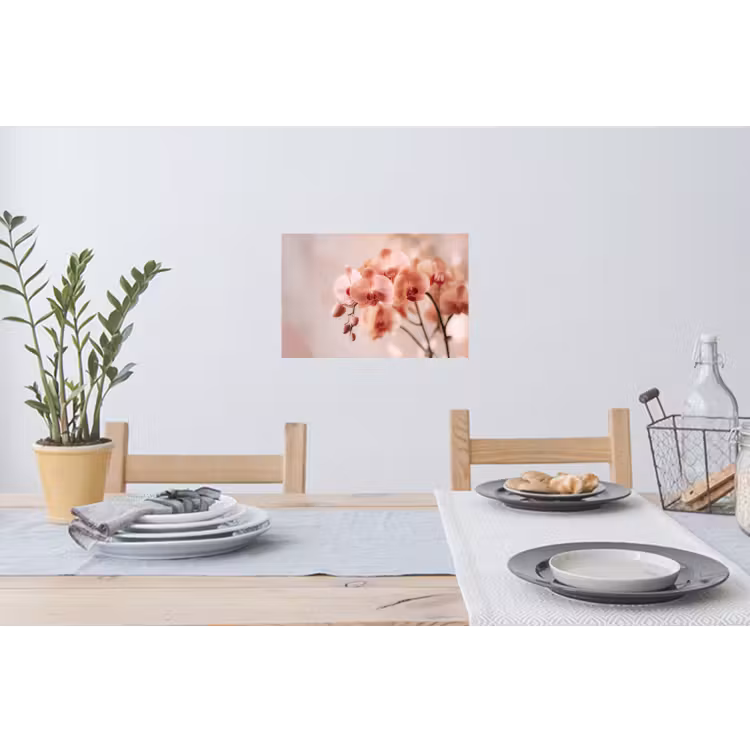 Orchidee - Bloemen - Roze - Bloemblaadjes Muursticker klein -eettafel