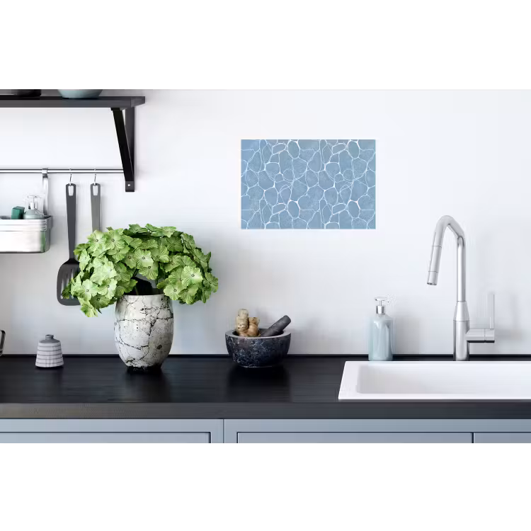 Organisch - Patroon - Blauw Muursticker klein 286 -keuken