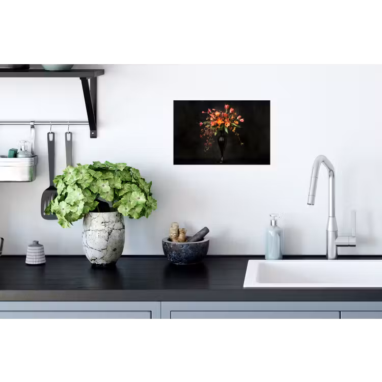Sierlijk - Boeket - Vaas Muursticker klein -keuken