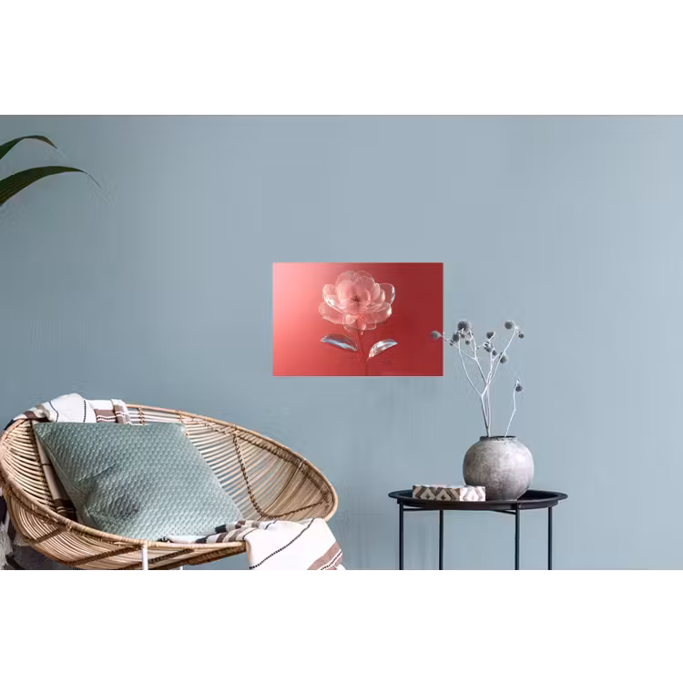 Sierlijk - Bloem - Roze - Glazen Muursticker klein -plant