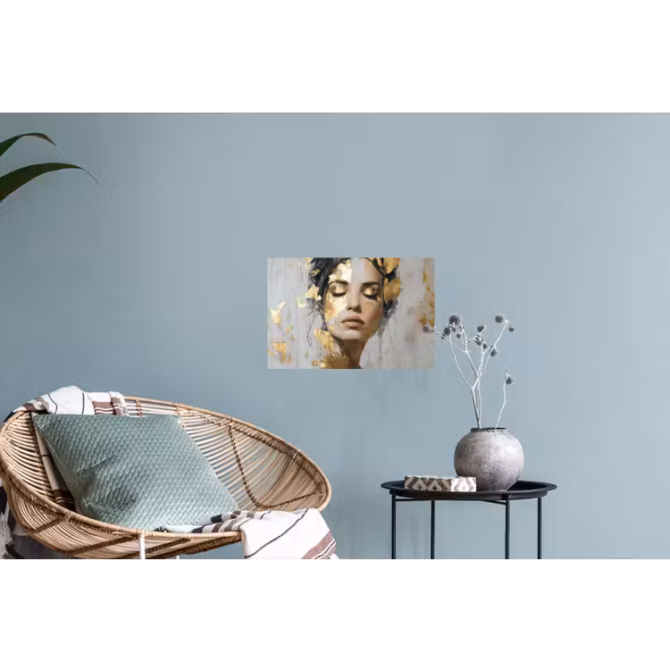 Sierlijk - Vrouw - Goud - Ogen Muursticker klein -plant